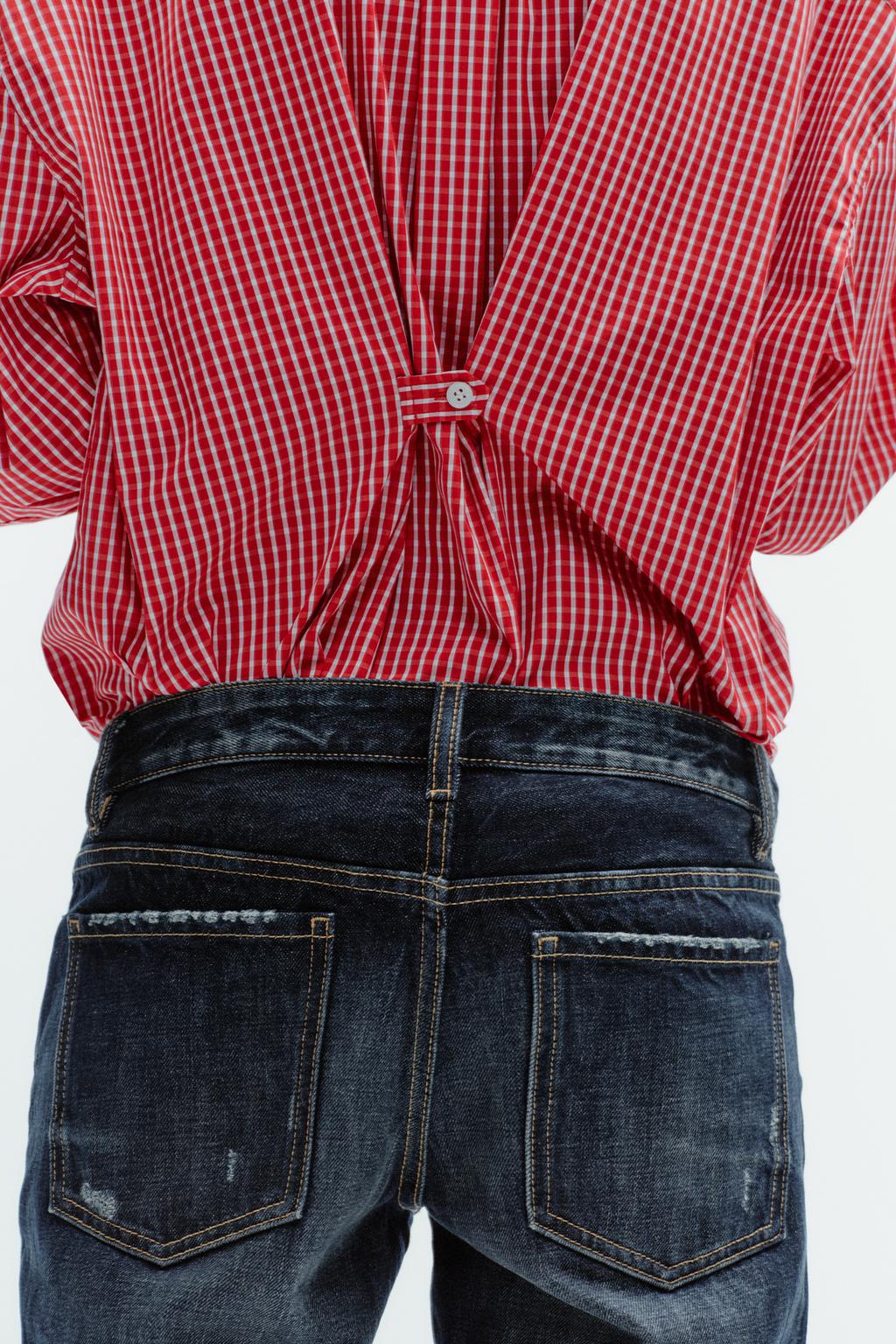 CHEMISE OVERSIZE EN POPELINE À CARREAUX