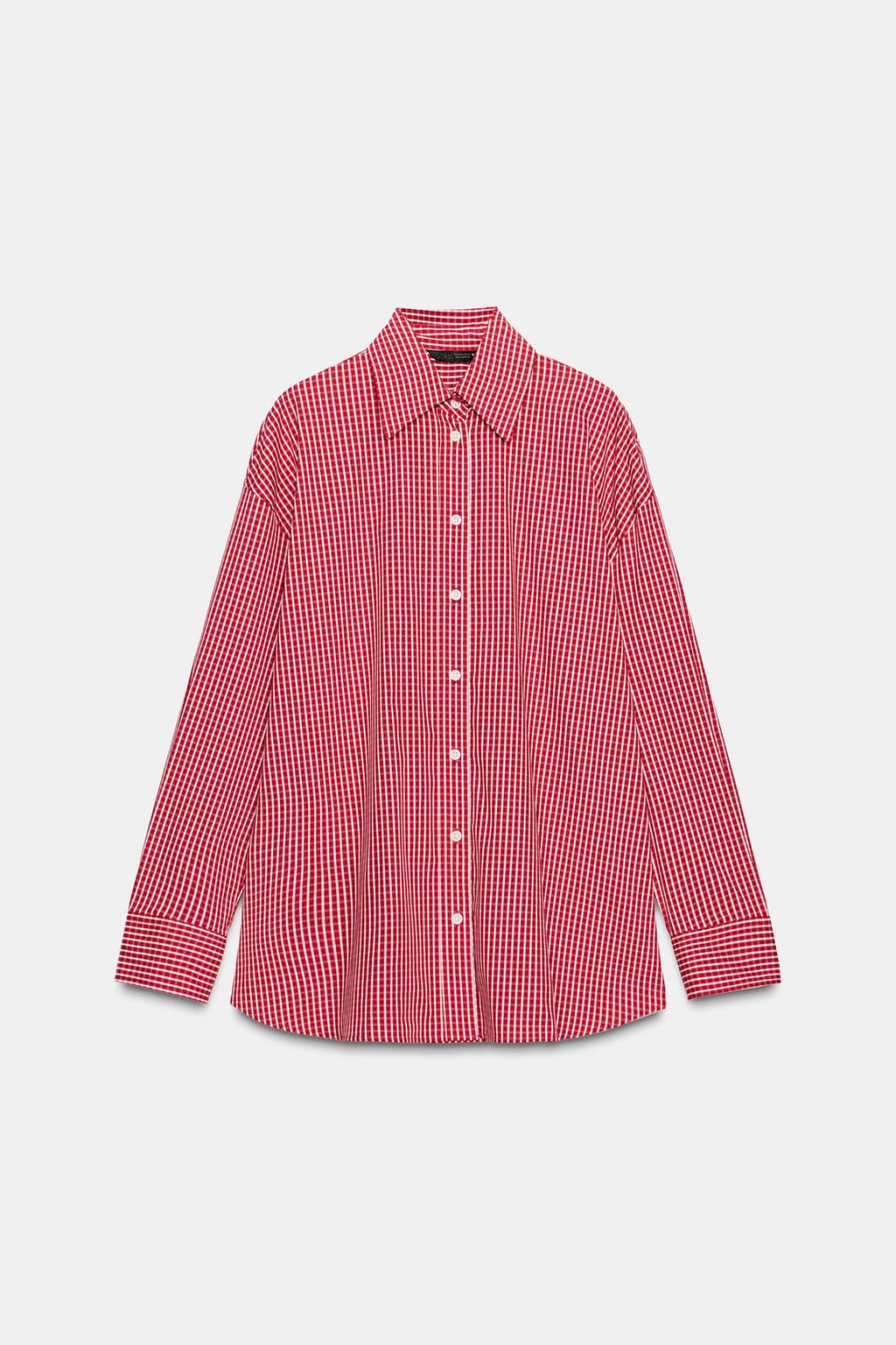 CHEMISE OVERSIZE EN POPELINE À CARREAUX