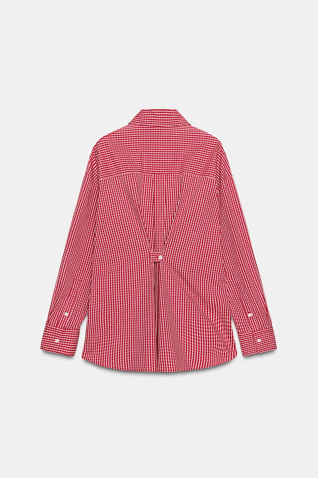 CHEMISE OVERSIZE EN POPELINE À CARREAUX