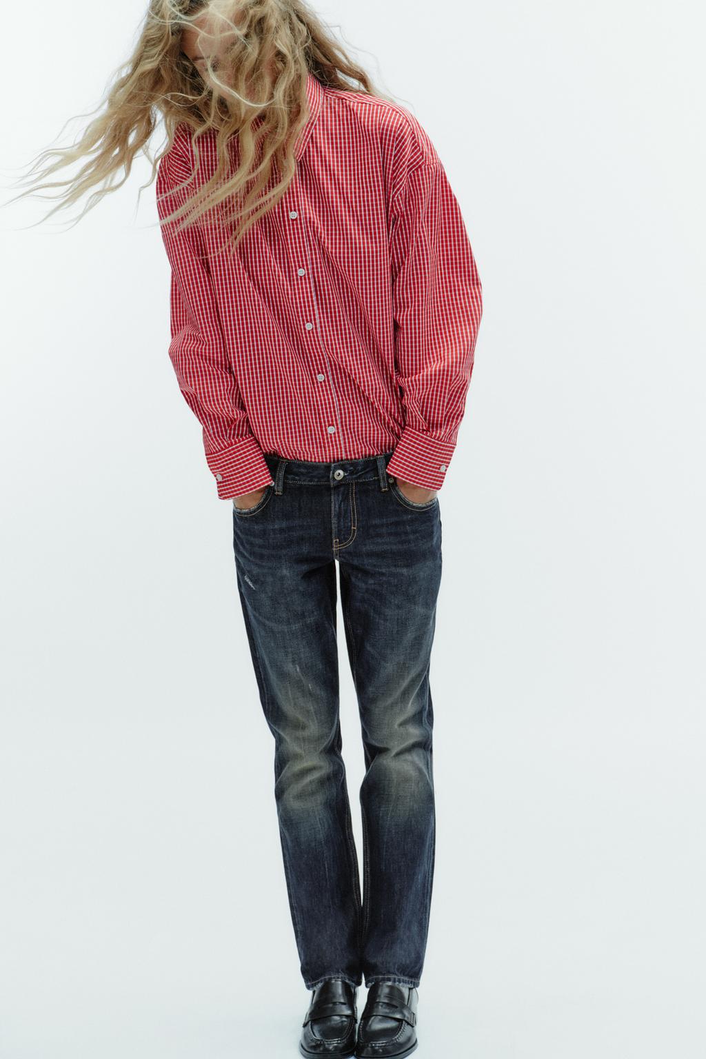 CHEMISE OVERSIZE EN POPELINE À CARREAUX