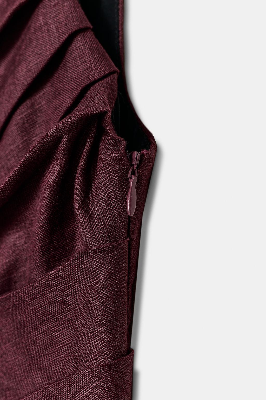 ROBE MI-LONGUE ASYMÉTRIQUE 100% LIN