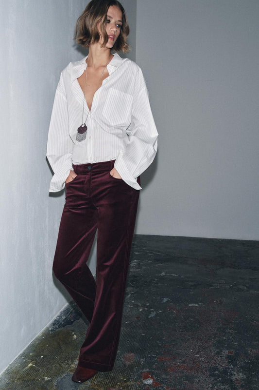 PANTALON ÉVASÉ EN VELOURS ZW COLLECTION