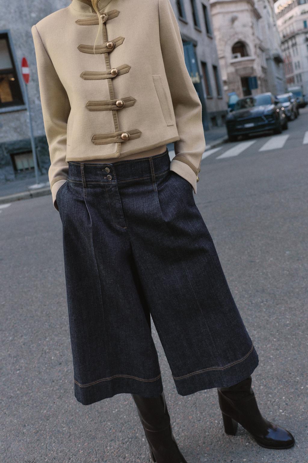 SHORT LONG EN JEAN À PINCES Z1975