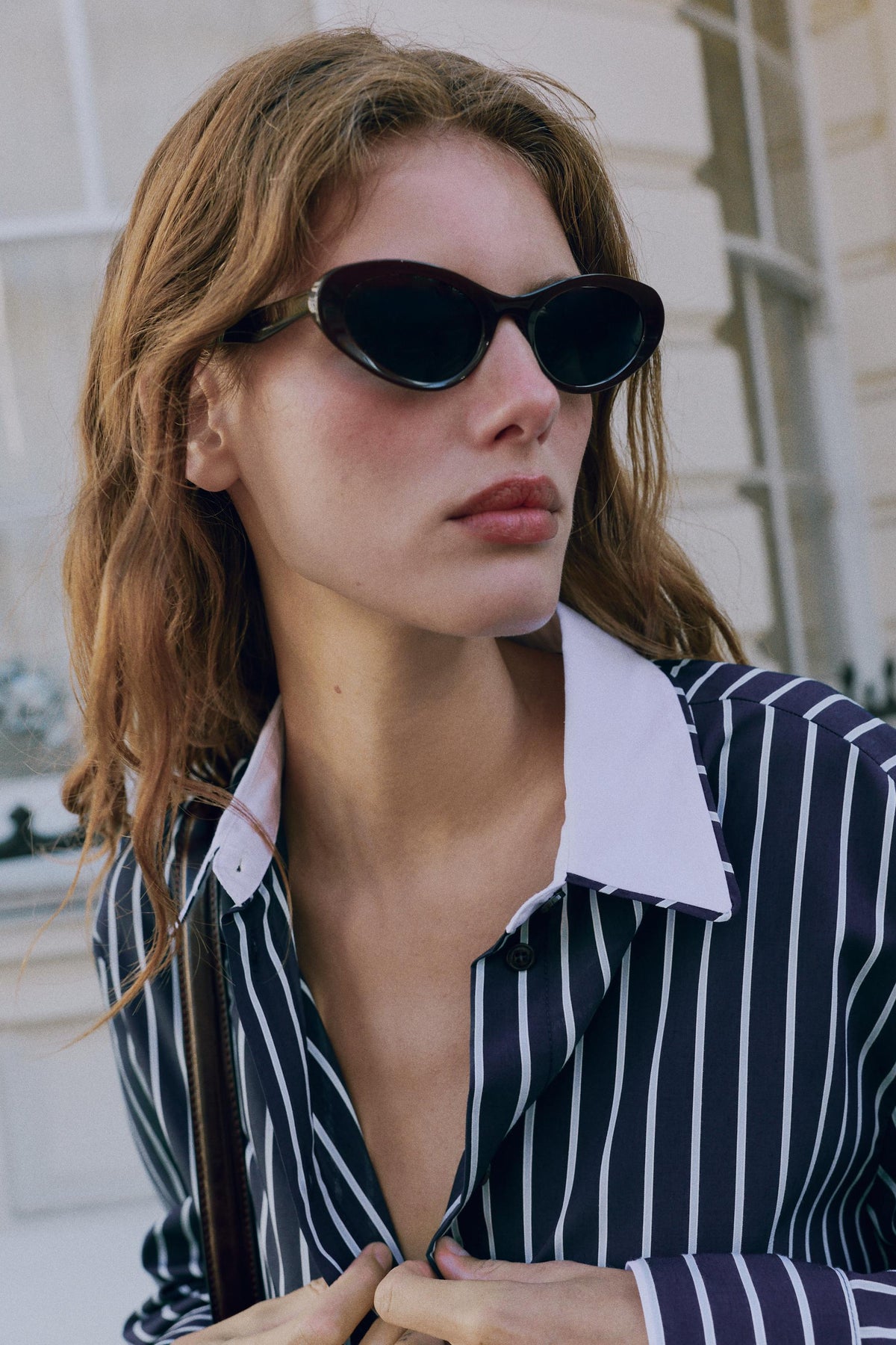 CHEMISE EN POPELINE À RAYURES