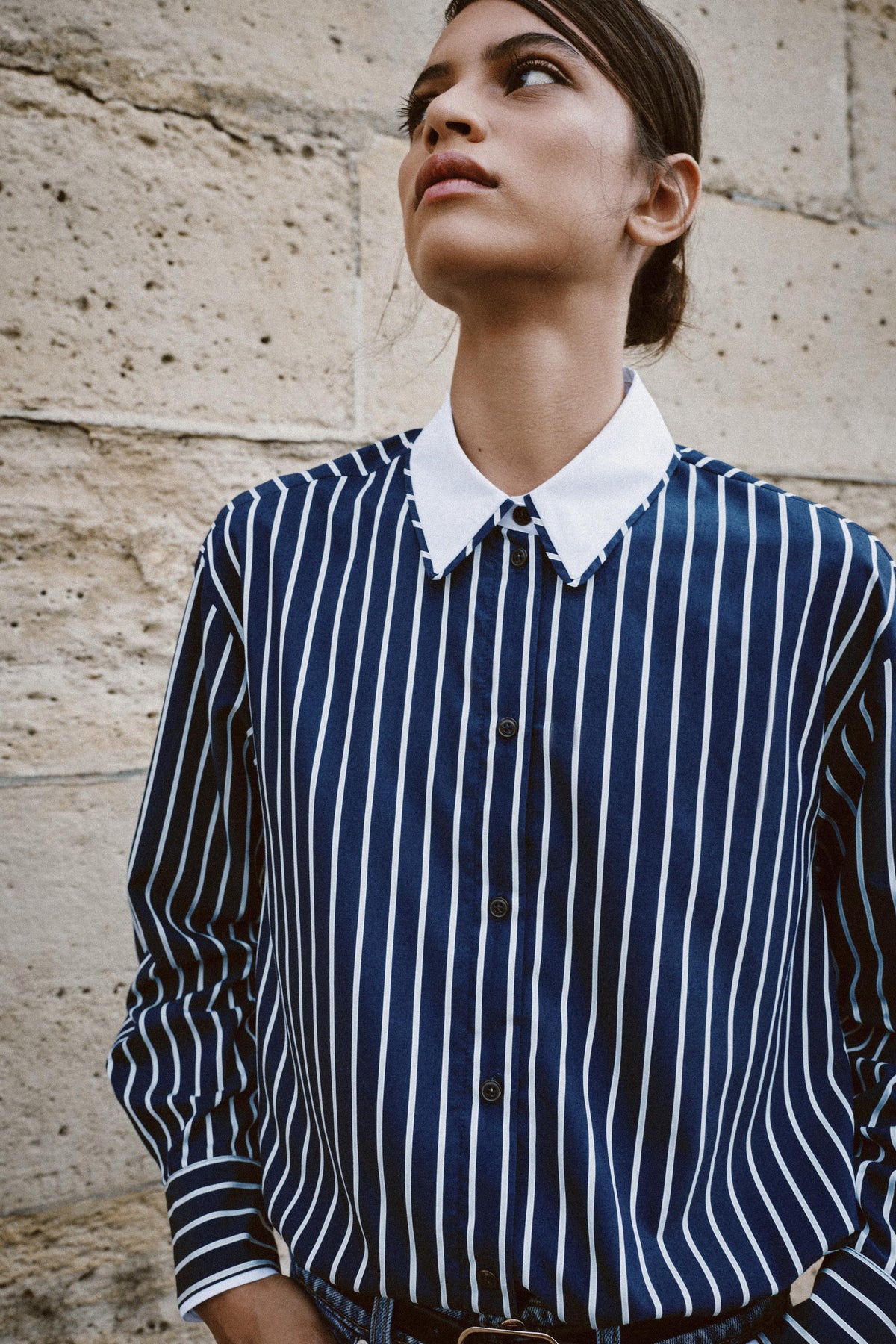 CHEMISE EN POPELINE À RAYURES