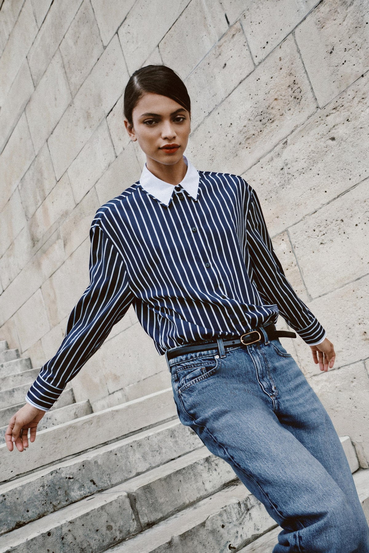 CHEMISE EN POPELINE À RAYURES