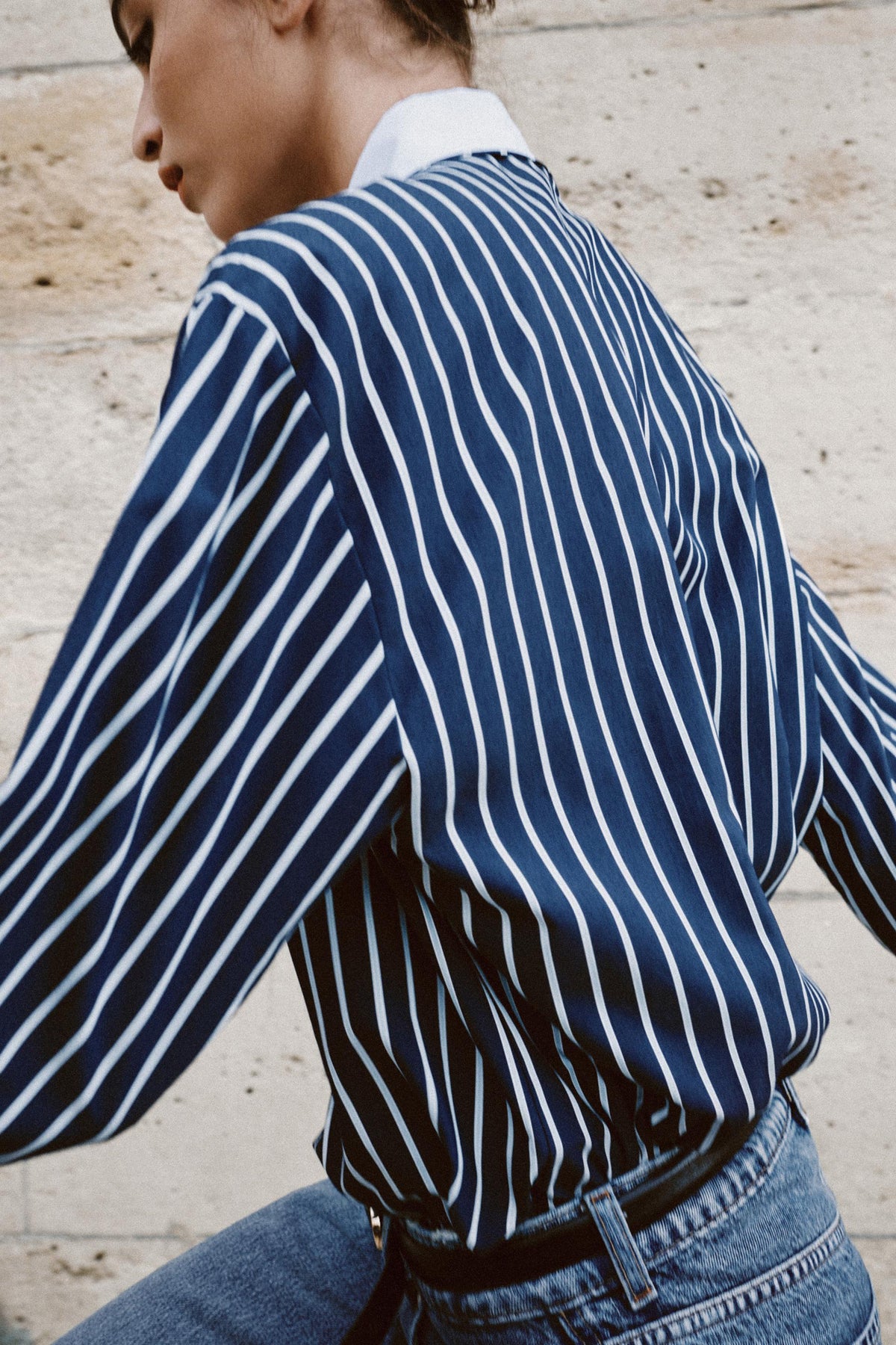 CHEMISE EN POPELINE À RAYURES
