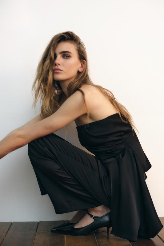 PANTALON DROIT SATINÉ