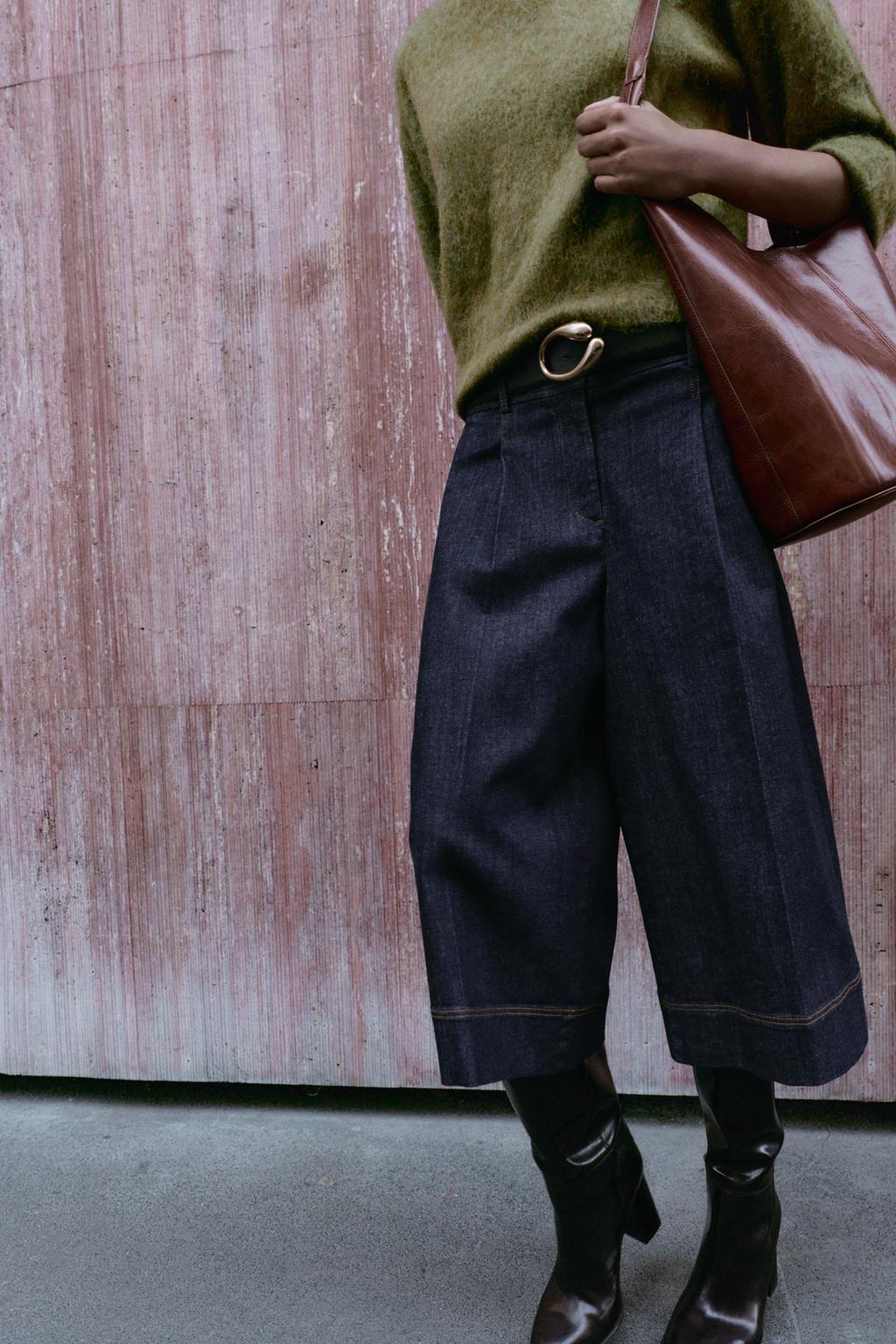 SHORT LONG EN JEAN À PINCES Z1975