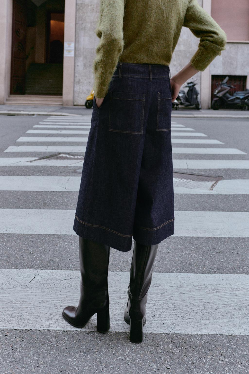 SHORT LONG EN JEAN À PINCES Z1975