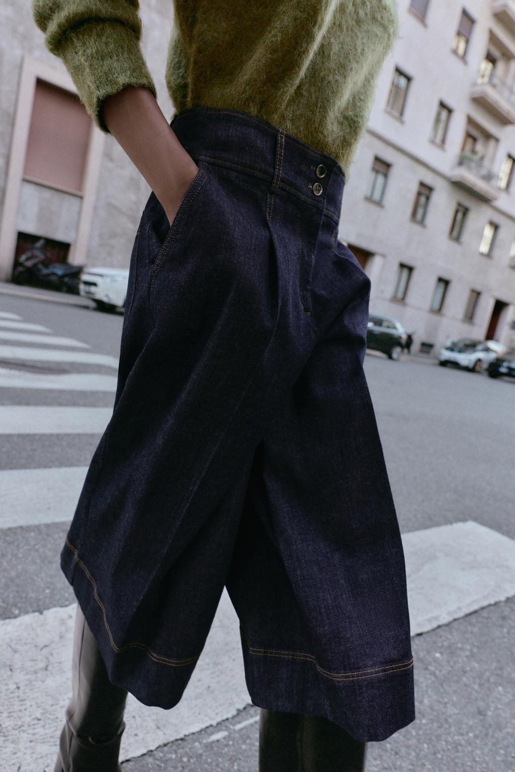 SHORT LONG EN JEAN À PINCES Z1975