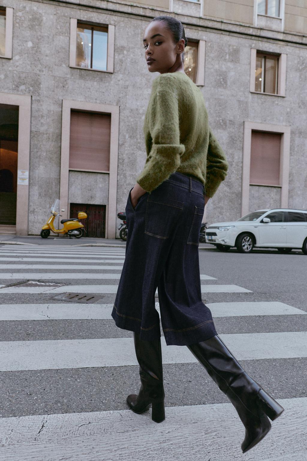SHORT LONG EN JEAN À PINCES Z1975