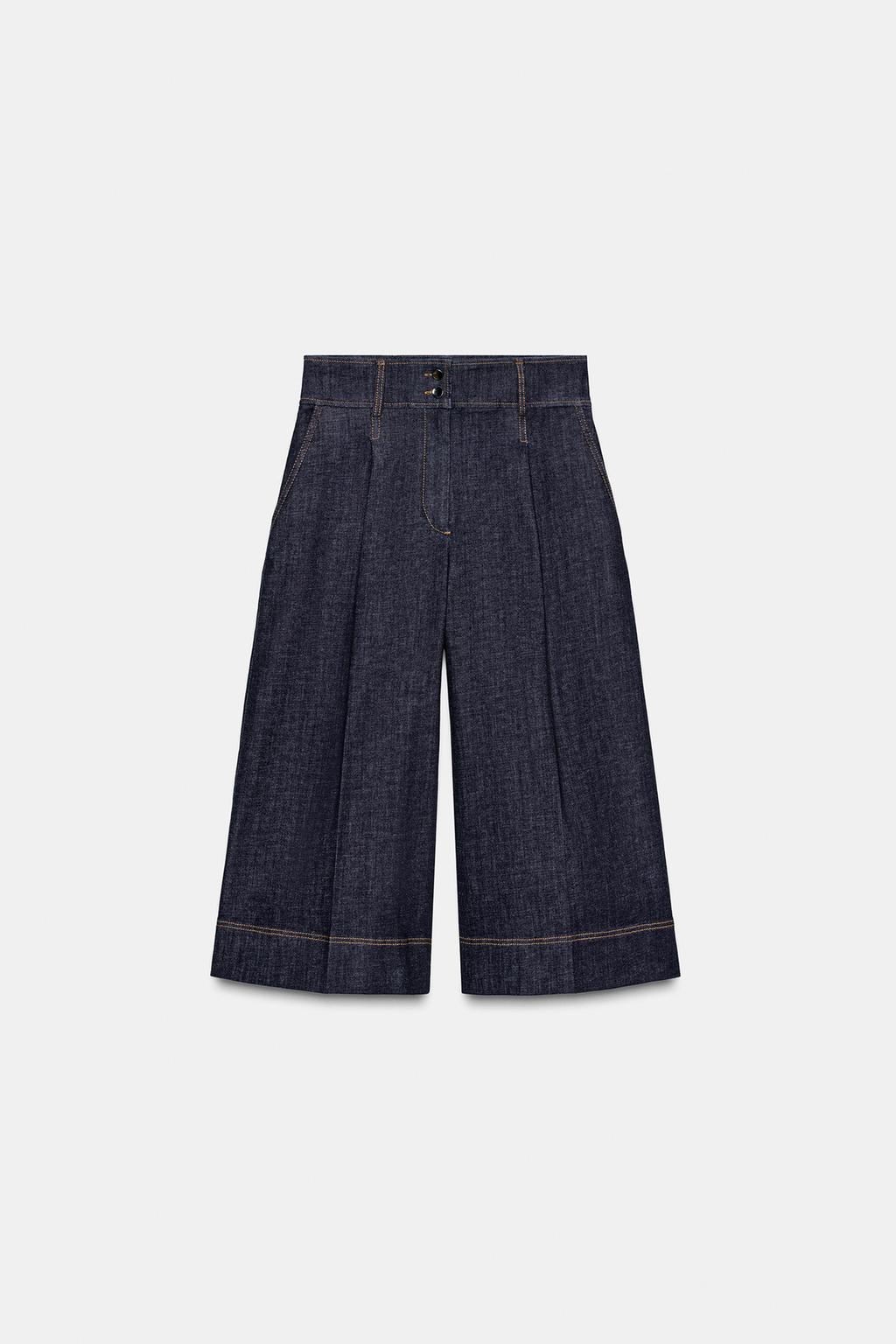 SHORT LONG EN JEAN À PINCES Z1975