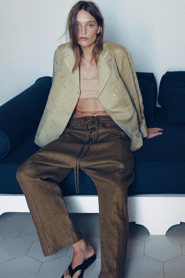 PANTALON BAGGY MELANGE LIN