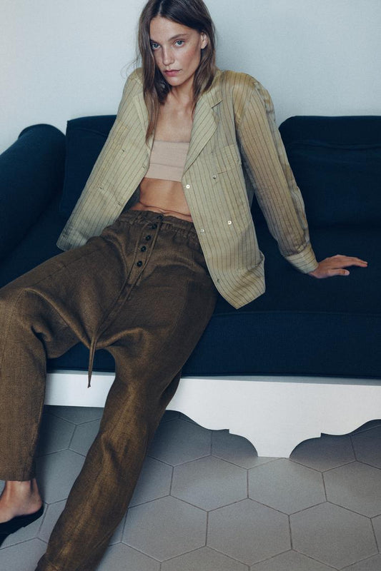 PANTALON BAGGY MELANGE LIN