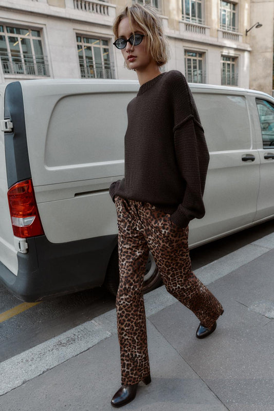 PANTALON FLARE À IMPRIMÉ ANIMAL