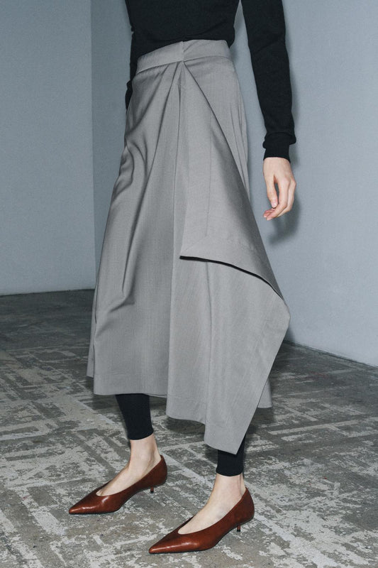 JUPE ASYMÉTRIQUE EN LAINE W COLLECTION