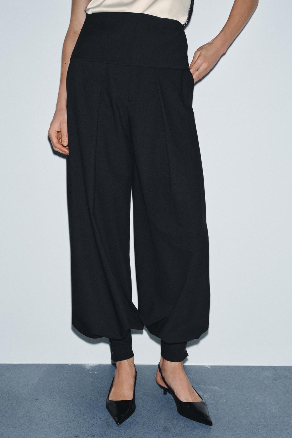 PANTALON BOUFFANT AVEC CEINTURE LARGE ZW COLLECTION