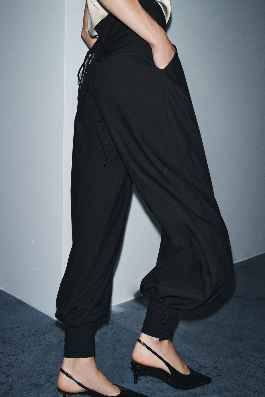 PANTALON BOUFFANT AVEC CEINTURE LARGE ZW COLLECTION