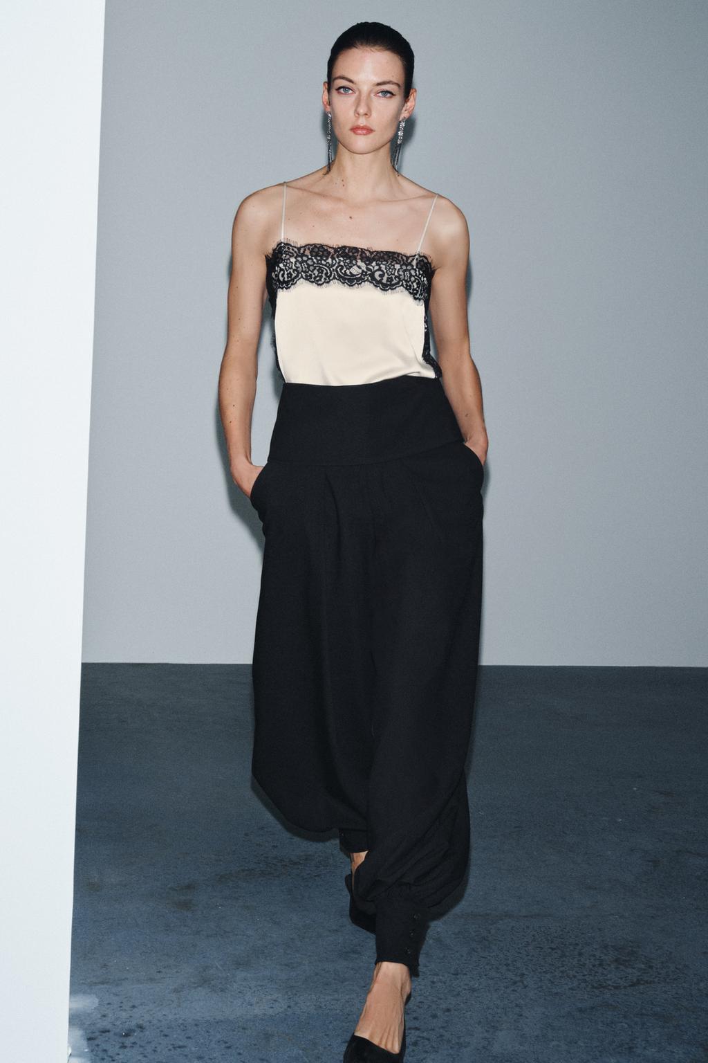 PANTALON BOUFFANT AVEC CEINTURE LARGE ZW COLLECTION