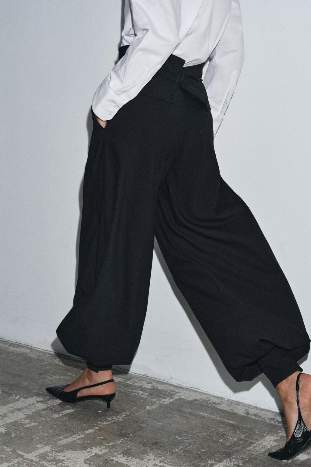 PANTALON BOUFFANT AVEC CEINTURE LARGE ZW COLLECTION