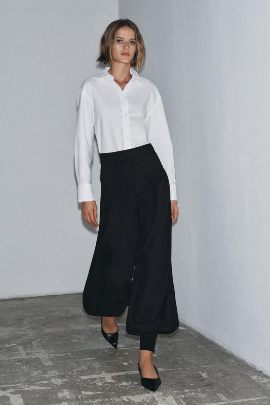 PANTALON BOUFFANT AVEC CEINTURE LARGE ZW COLLECTION