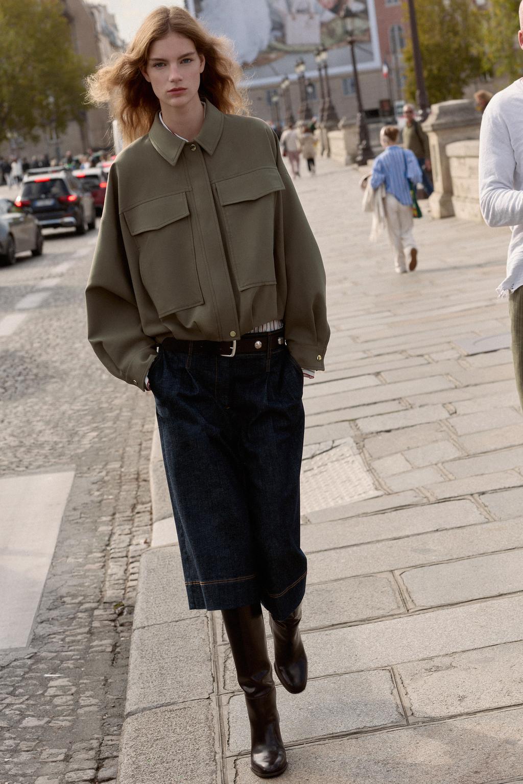 SHORT LONG EN JEAN À PINCES Z1975