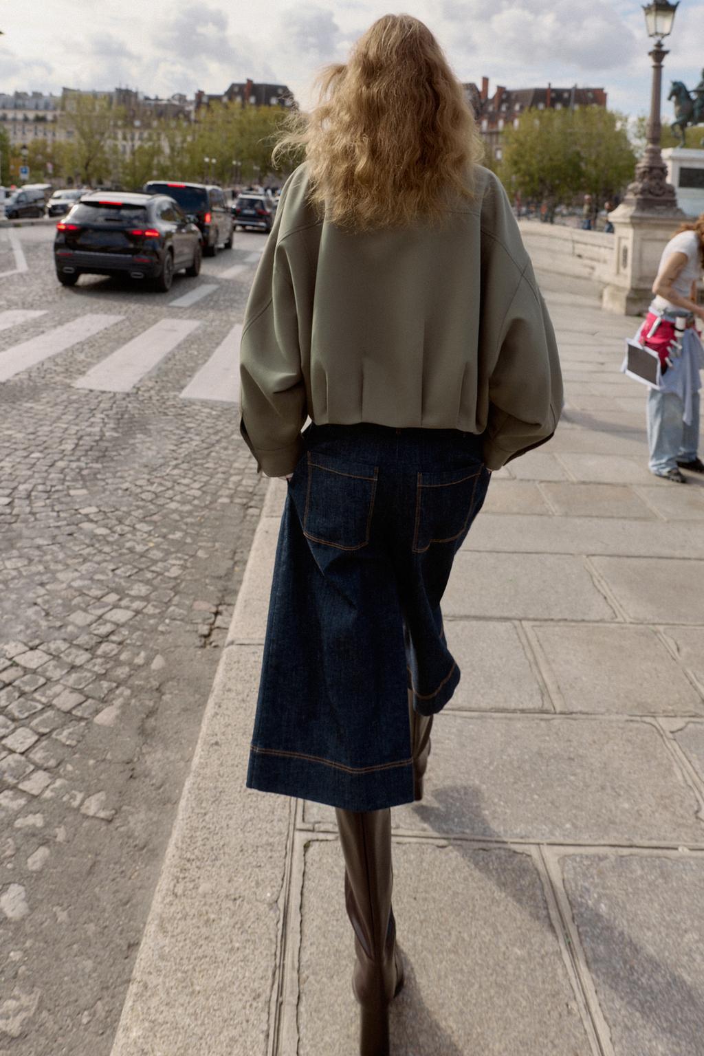 SHORT LONG EN JEAN À PINCES Z1975