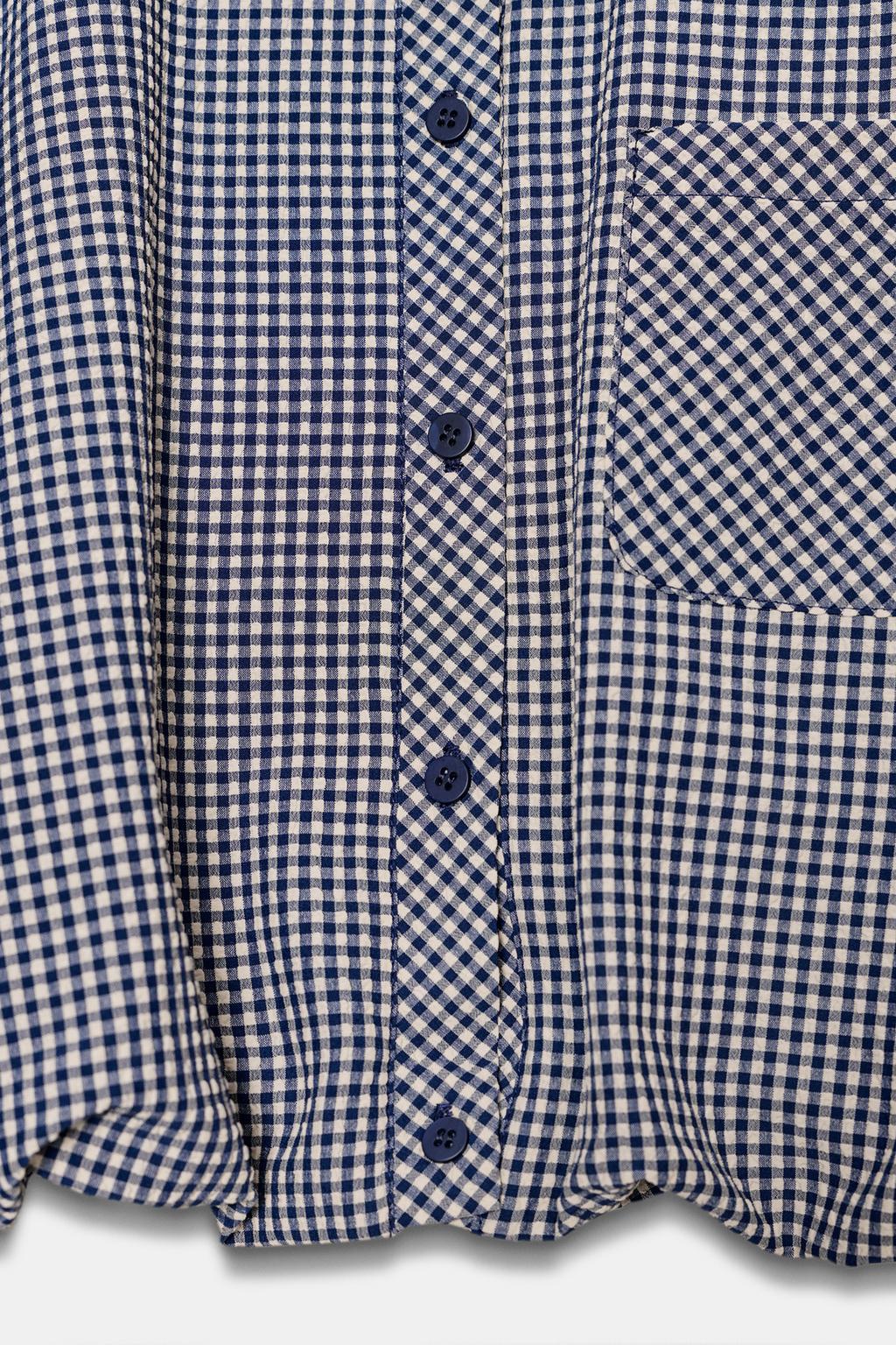 CHEMISE BOULE À CARREAUX VICHY