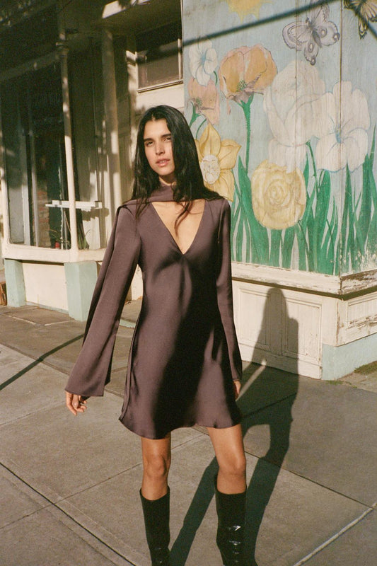 ROBE SATINÉE FOULARD