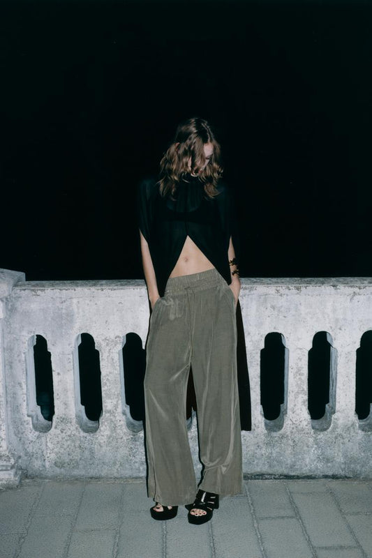PANTALON À TAILLE DOUBLE COLLECTION ZW