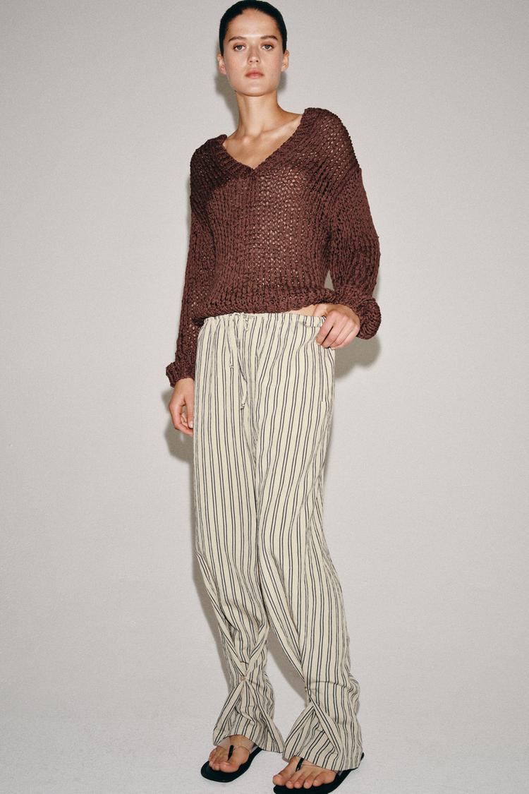 PANTALON DROIT À RAYURES ZW COLLECTION