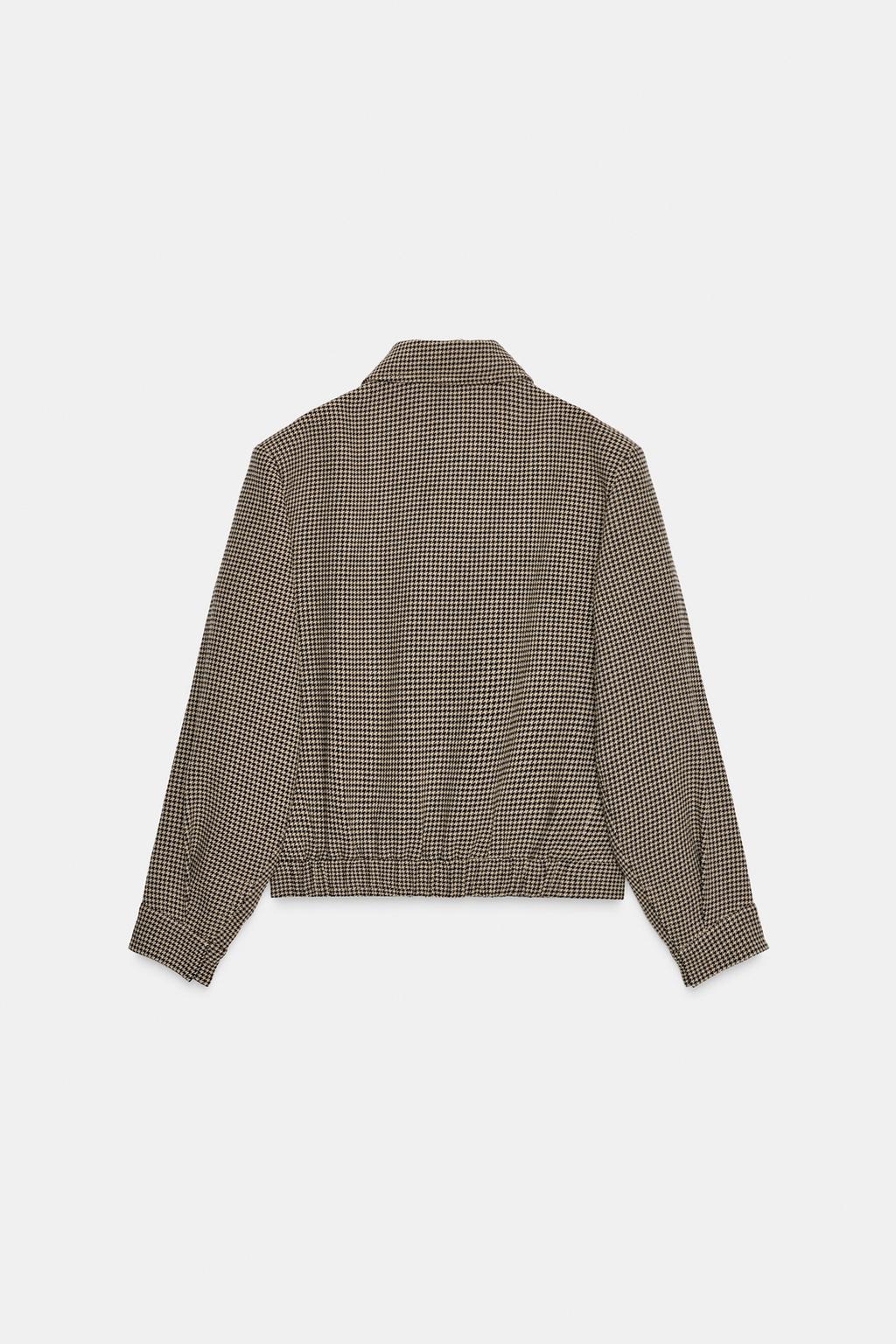 BLOUSON BOMBER PIED-DE-POULE ÉPAULETTES