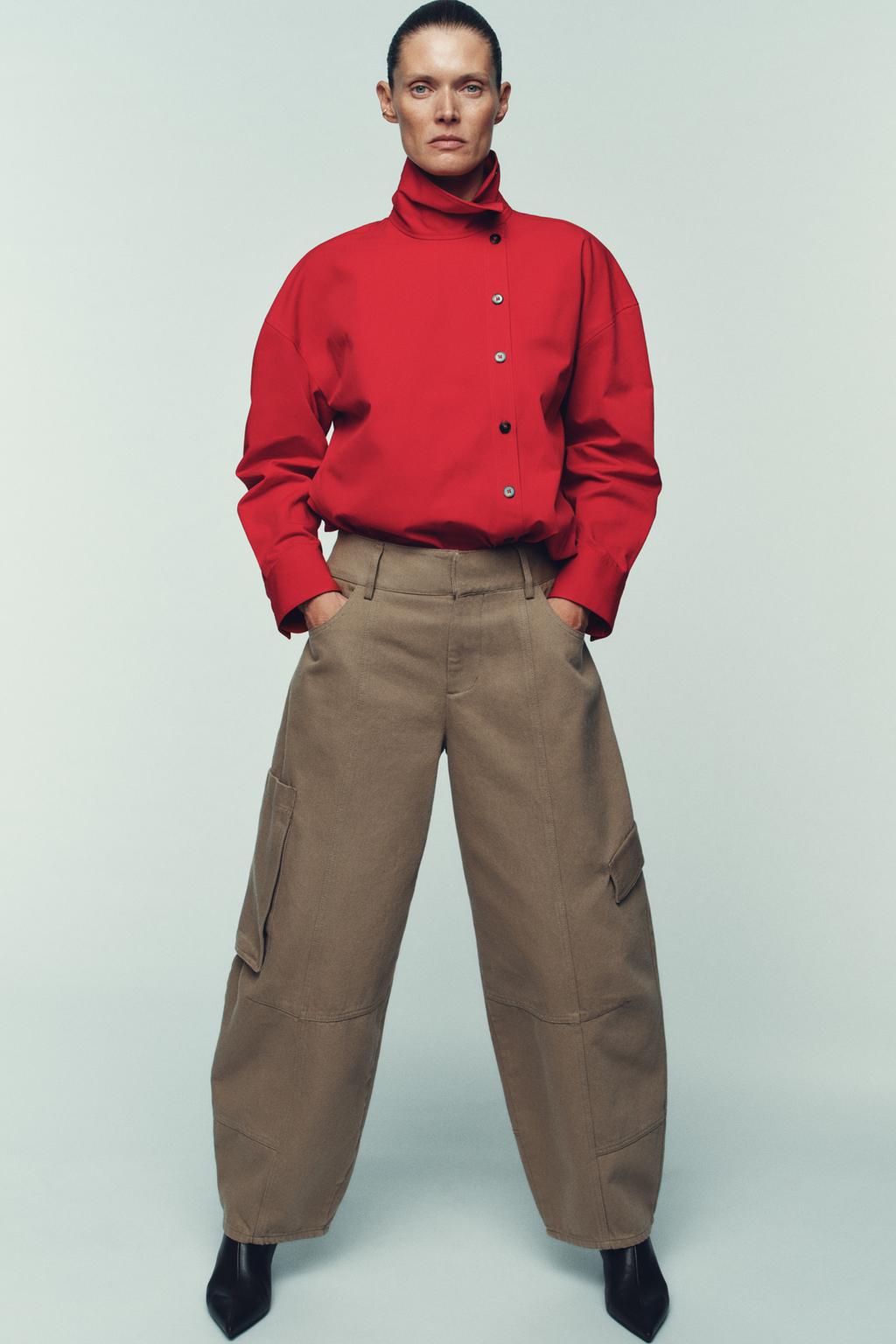 CHEMISE CACHE-CŒUR À COL MONTANT