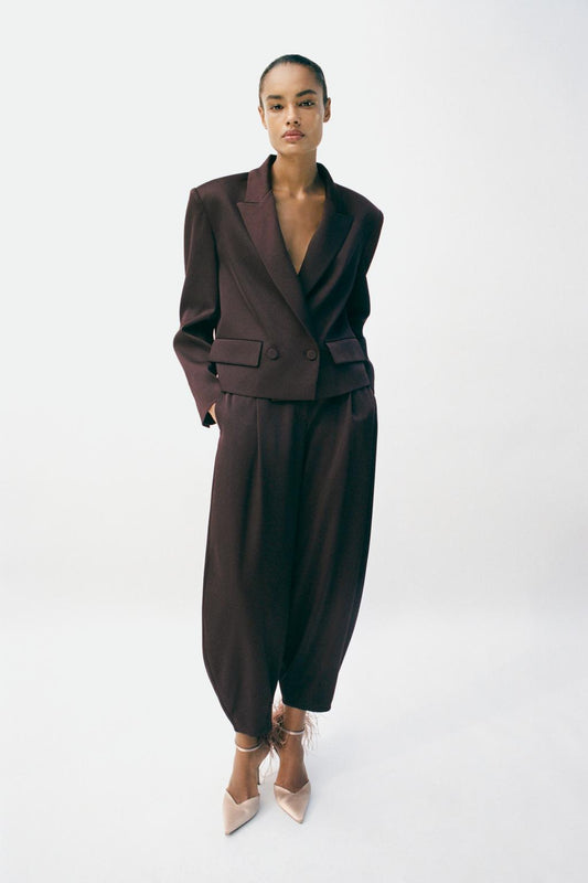 VESTE CROISÉE SATINÉE