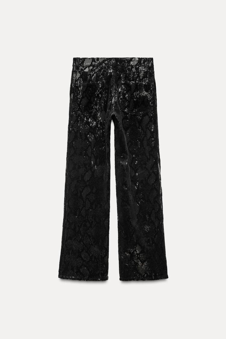 PANTALON EN VELOURS À SEQUINS