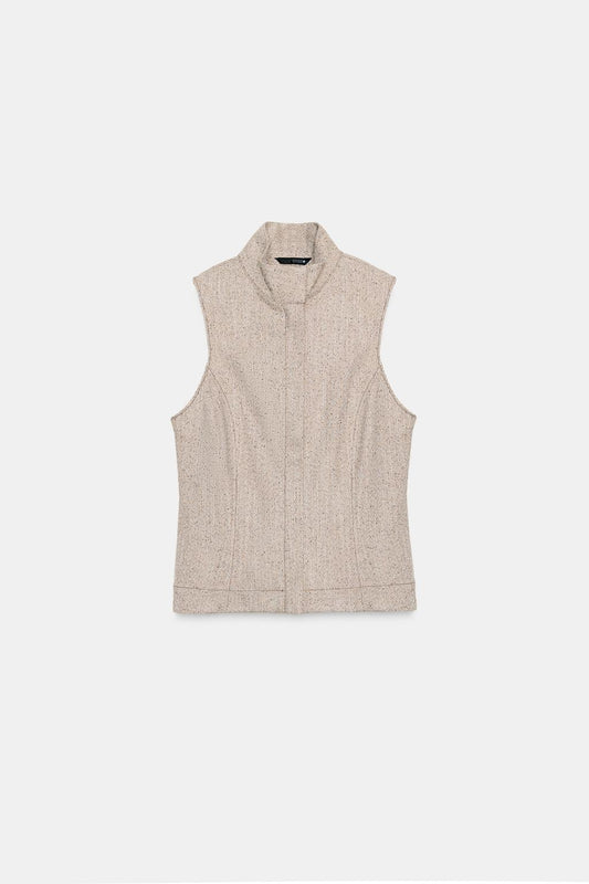 TOP SANS MANCHES À COL MONTANT