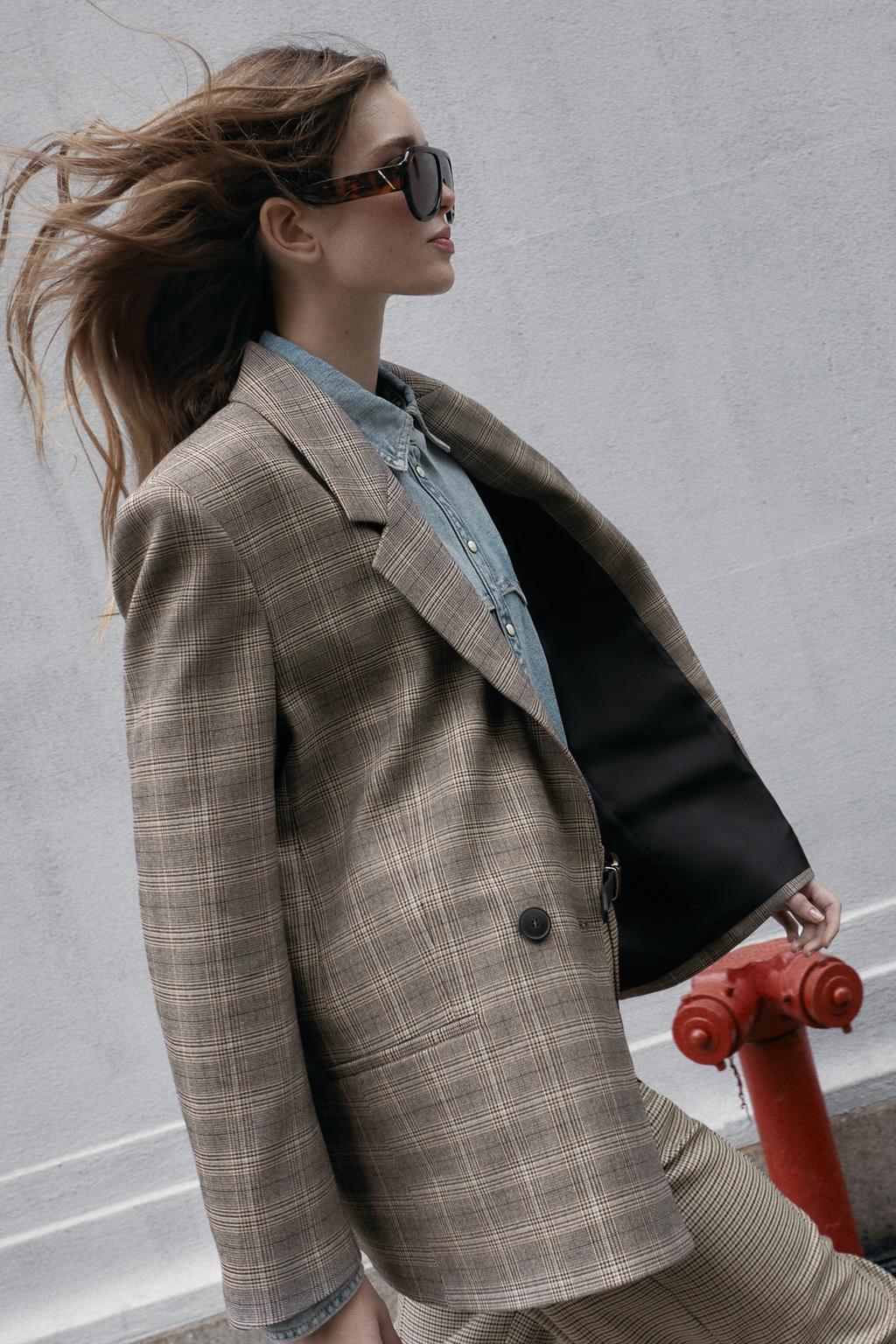 VESTE OVERSIZE À CARREAUX