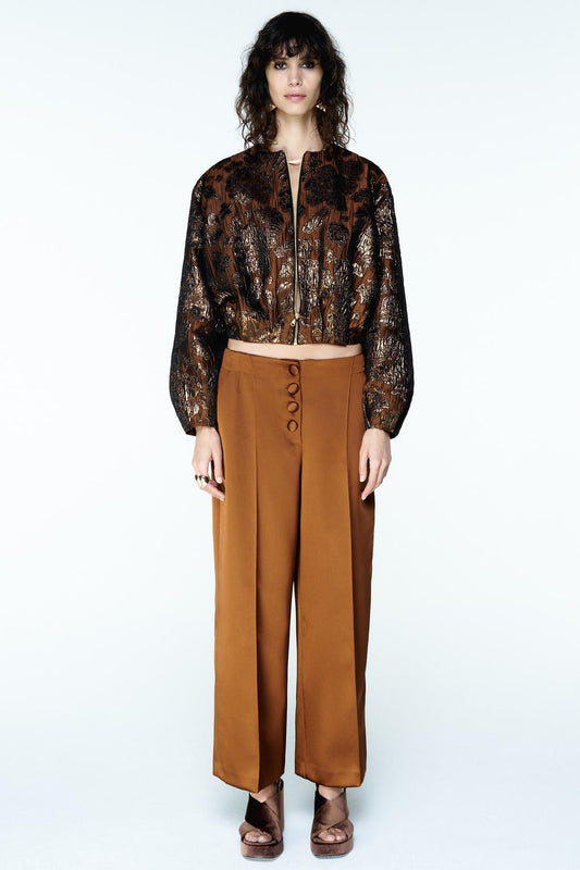 PANTALON LARGE SATINÉ