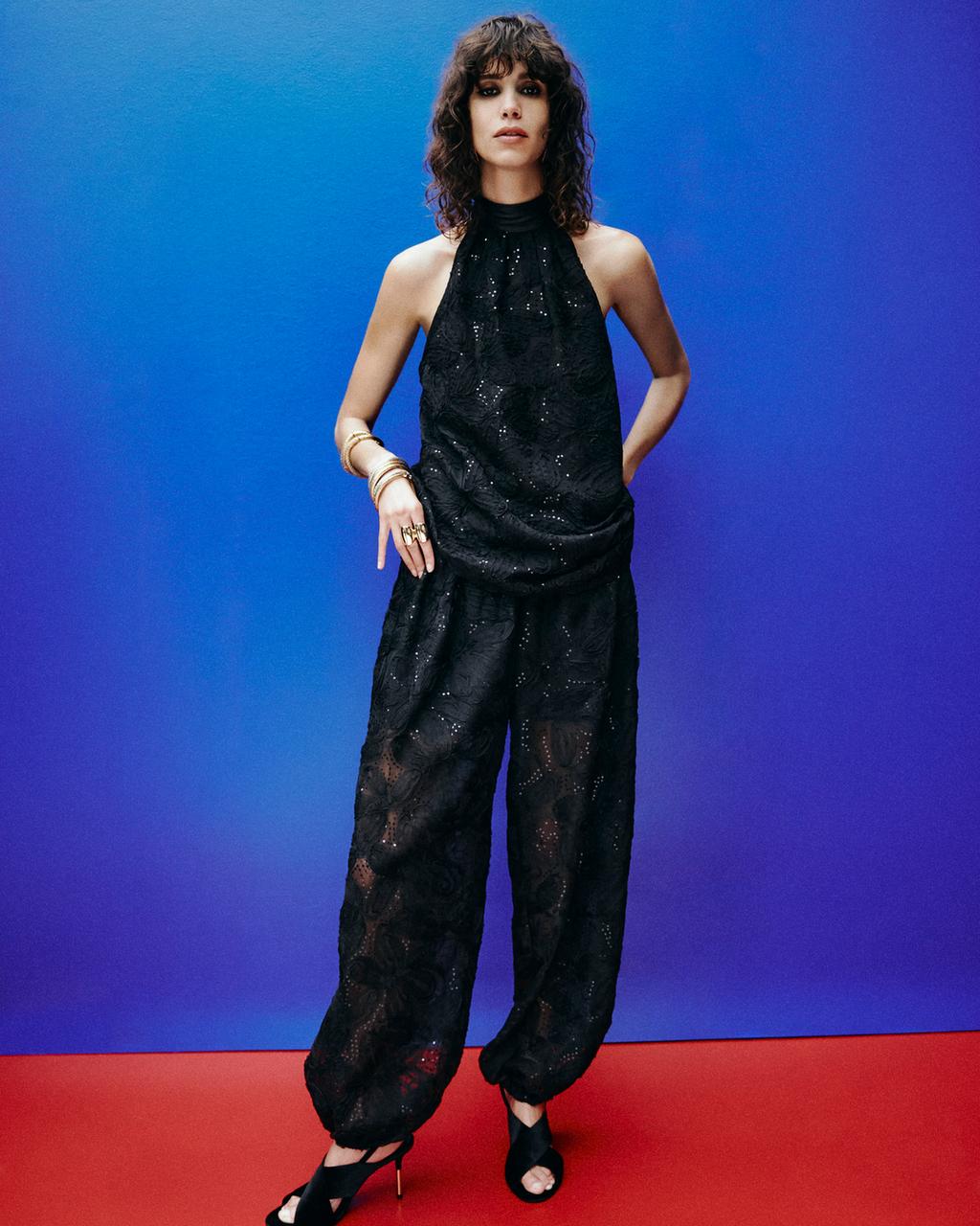 PANTALON BOUFFANT À PAILLETTES