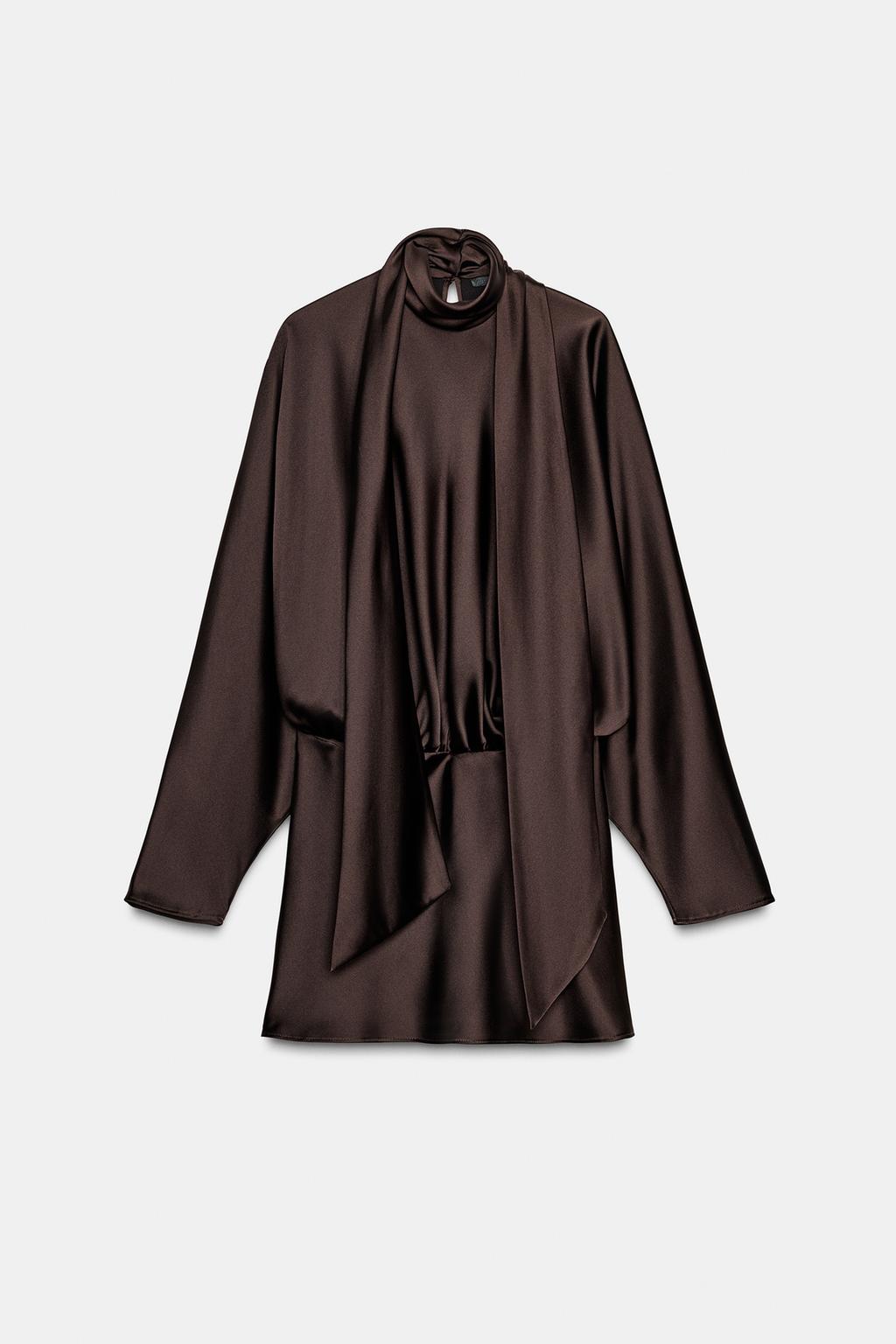 ROBE COURTE SATINÉE FOULAR