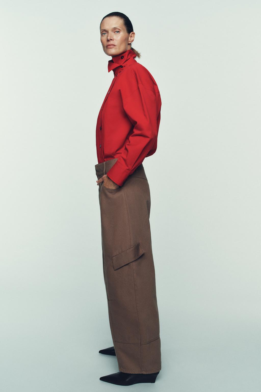 CHEMISE CACHE-CŒUR À COL MONTANT