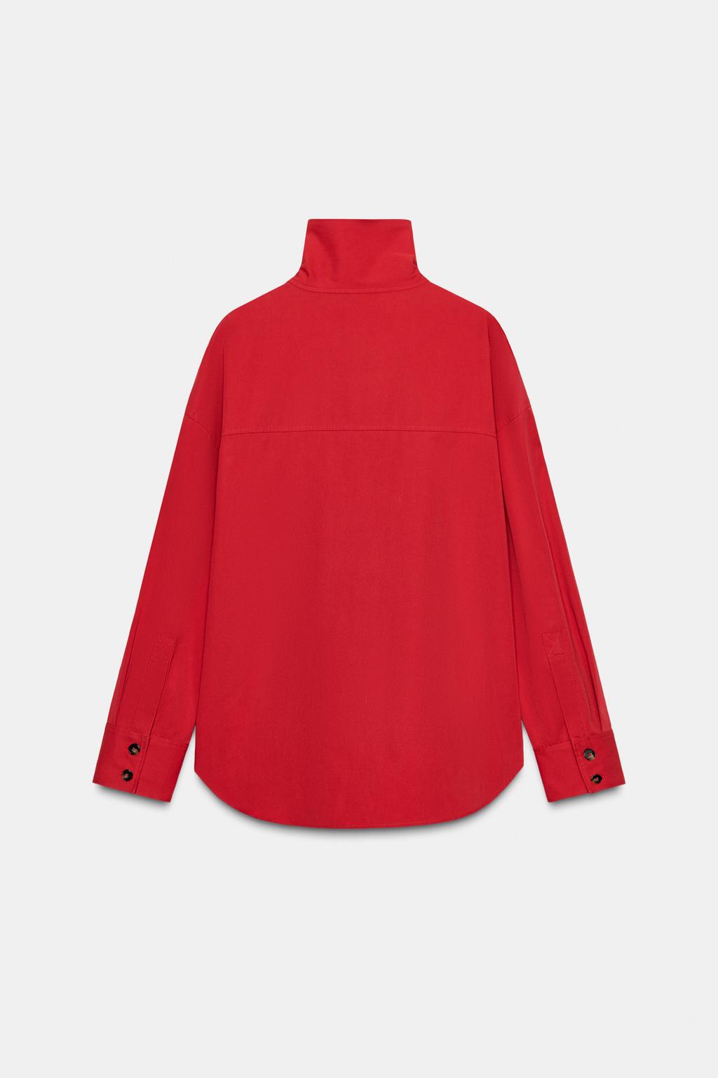 CHEMISE CACHE-CŒUR À COL MONTANT