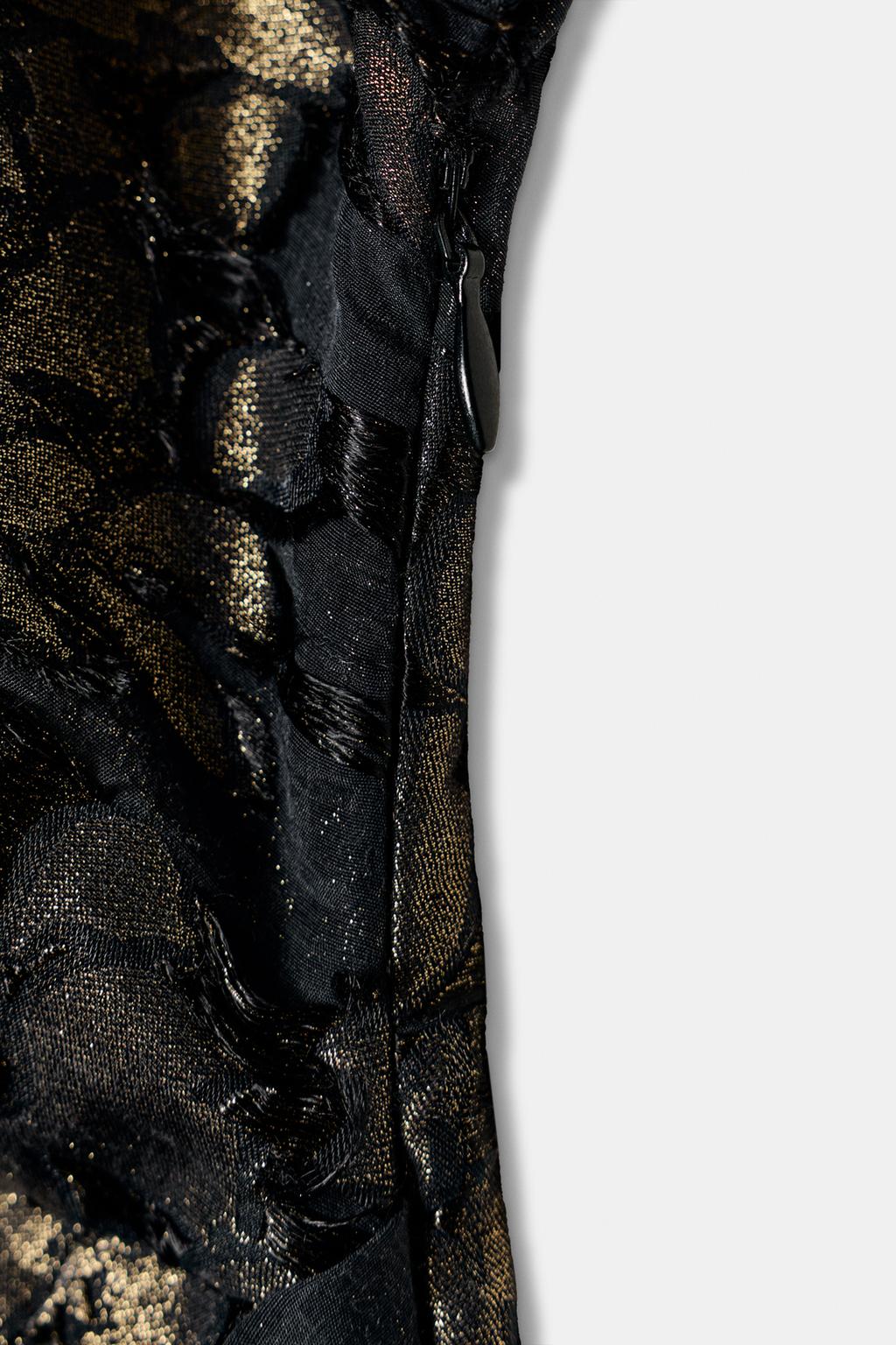 ROBE MI-LONGUE DRAPÉE EFFET MÉTALLISÉ