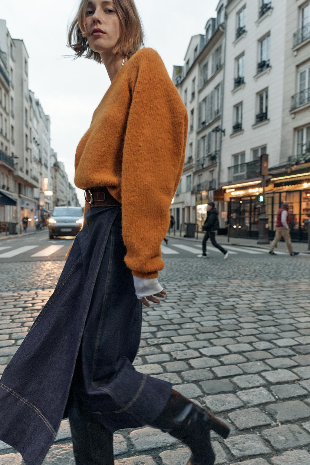 JUPE Z1975 MI-LONGUE EN JEAN SANS CEINTURE