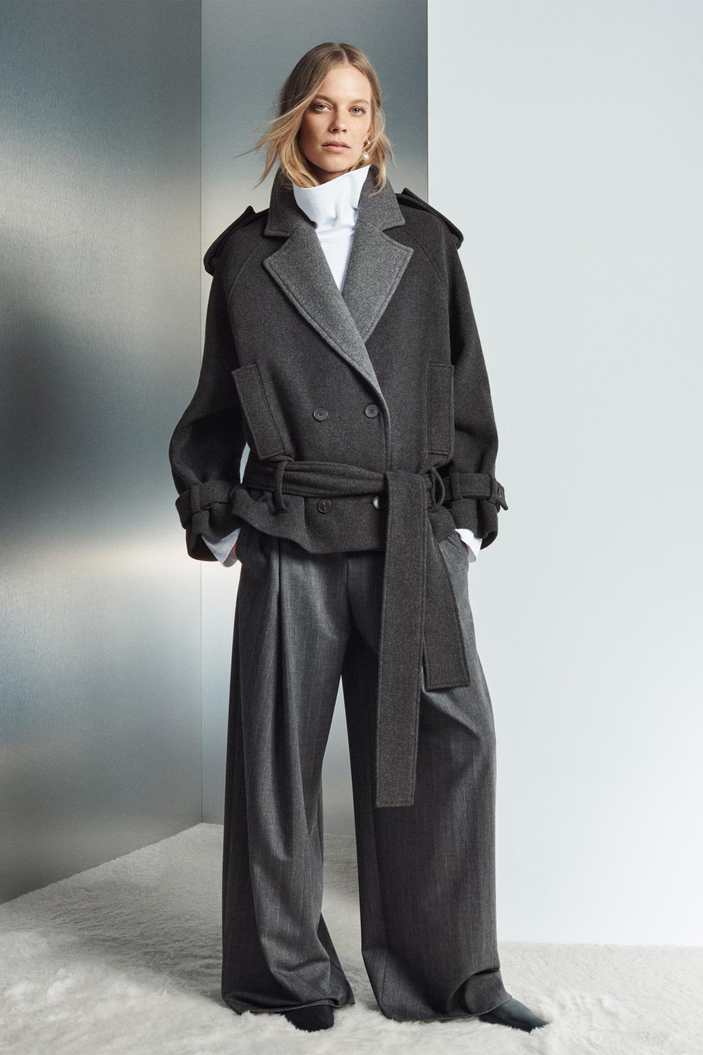 MANTEAU COURT AVEC CEINTURE ZW COLLECTION LIMITED EDITION