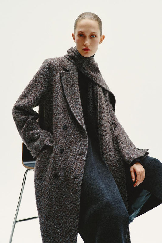MANTEAU OVERSIZE AVEC ÉCHARPE ZW COLLECTION