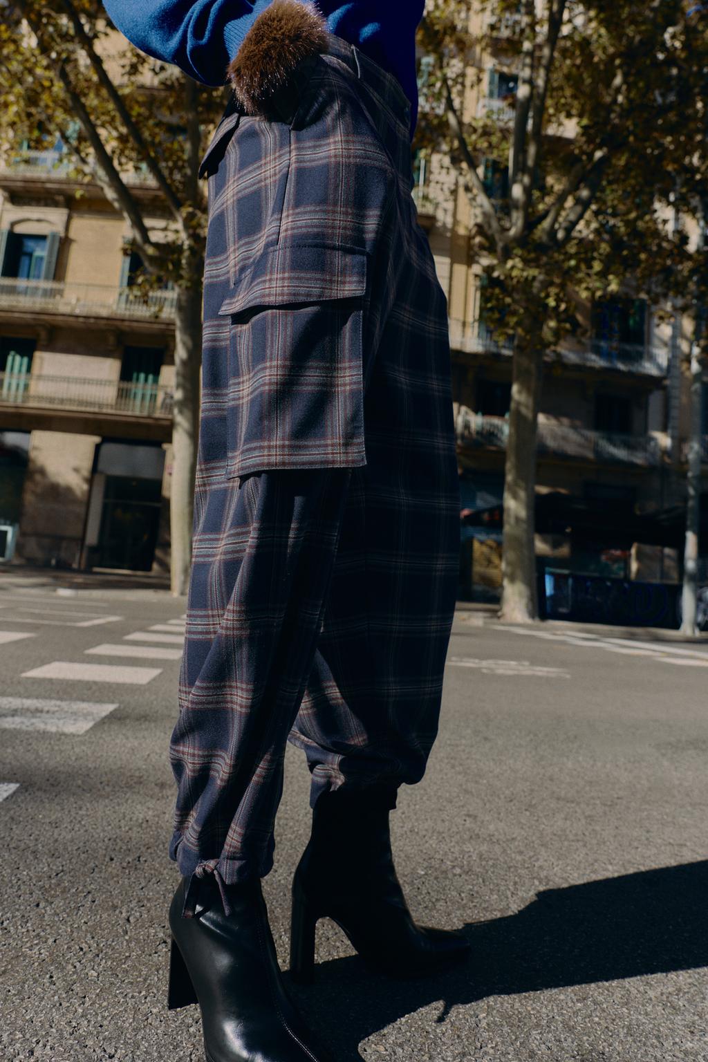 PANTALON BOMBACHO CARGO À CARREAUX