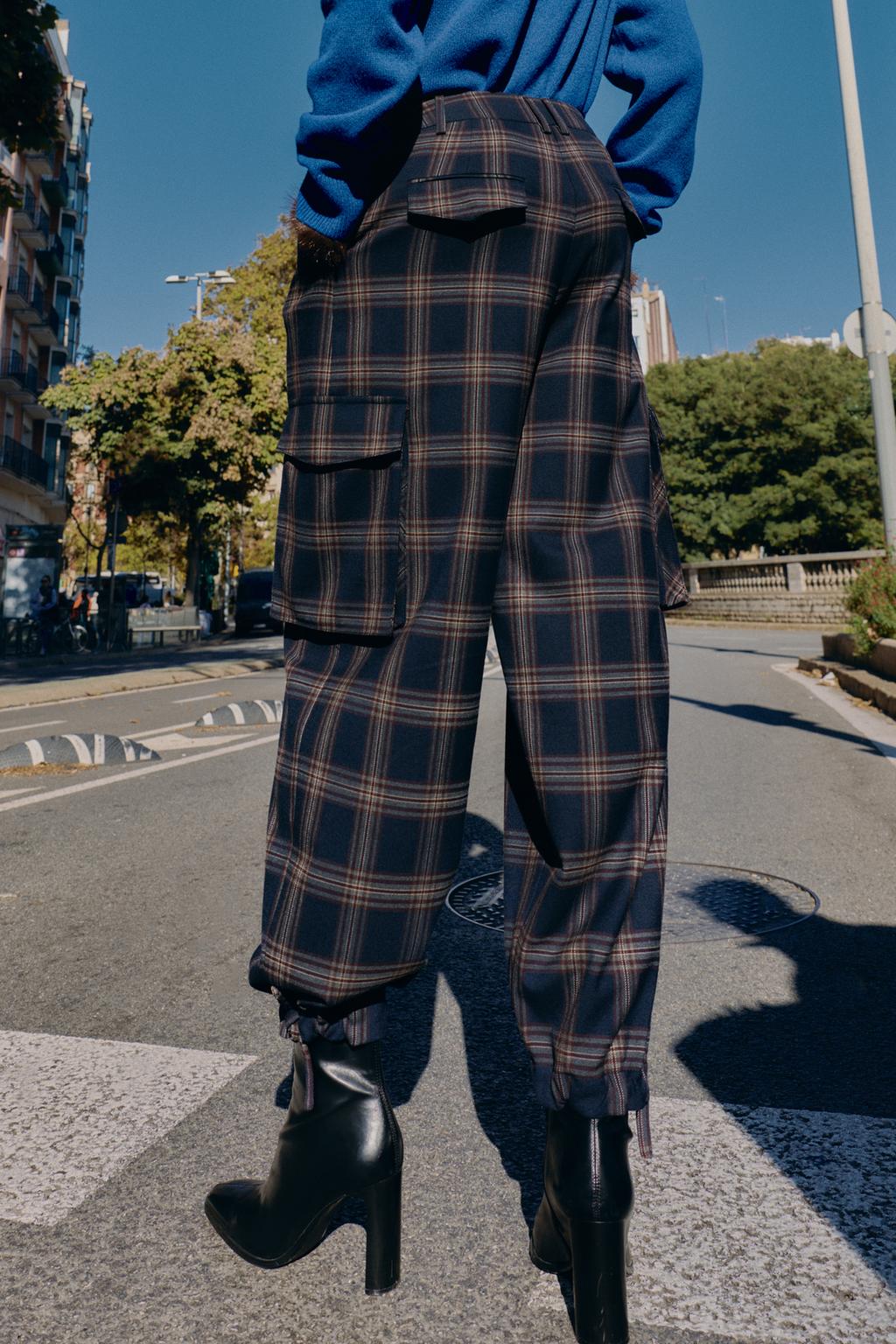 PANTALON BOMBACHO CARGO À CARREAUX