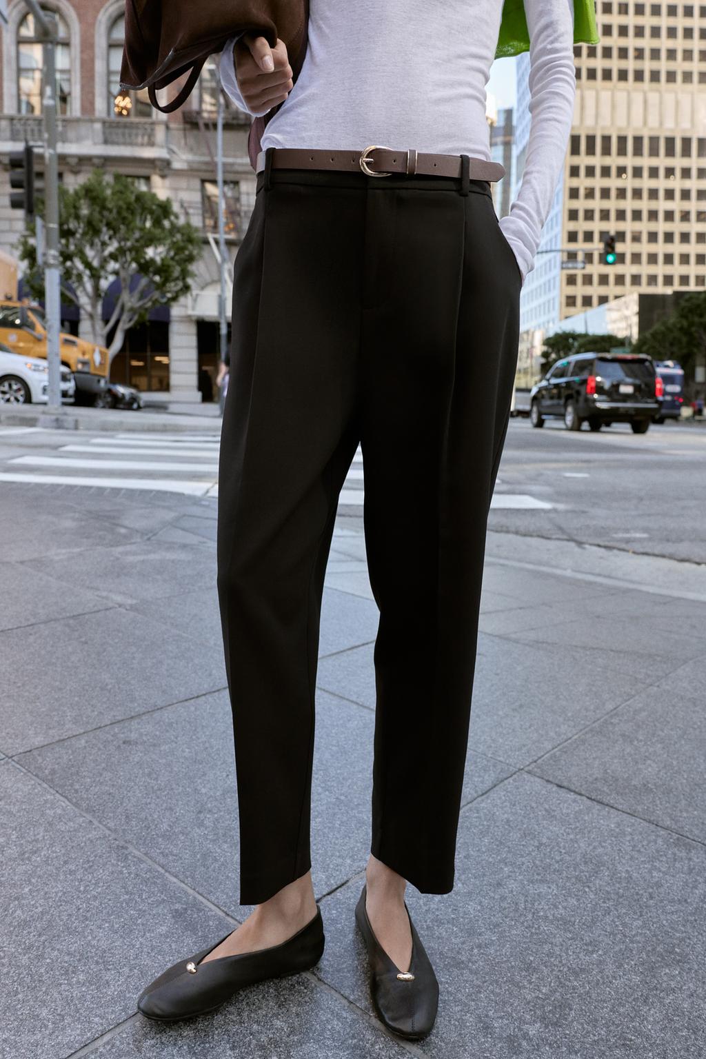 PANTALON À PINCES SANS CEINTURE